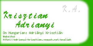 krisztian adrianyi business card